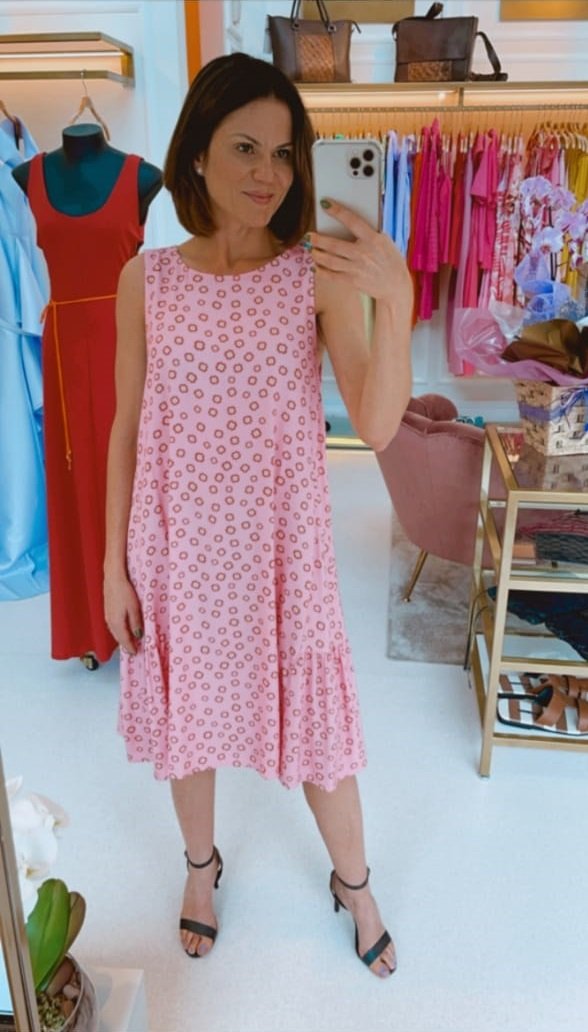 Vestido Cordoce Estampado Rosa